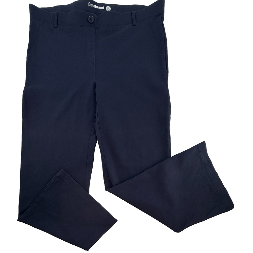 Betabrand Dress Pant Yoga Pants XL Petite Navy Stretch‎ Work Office Pull On